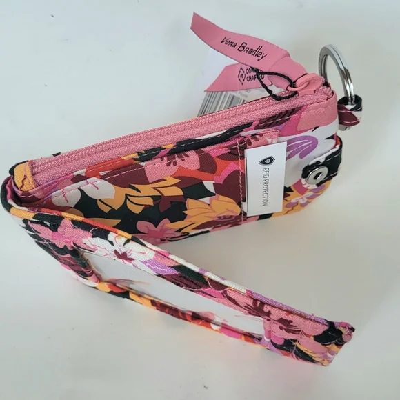 Vera Bradley Rosa Flora RFID Zip ID Case Wallet - Picture 4 of 8